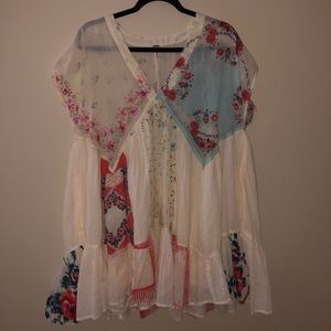 Free People Mended With Scarves Mini Dress